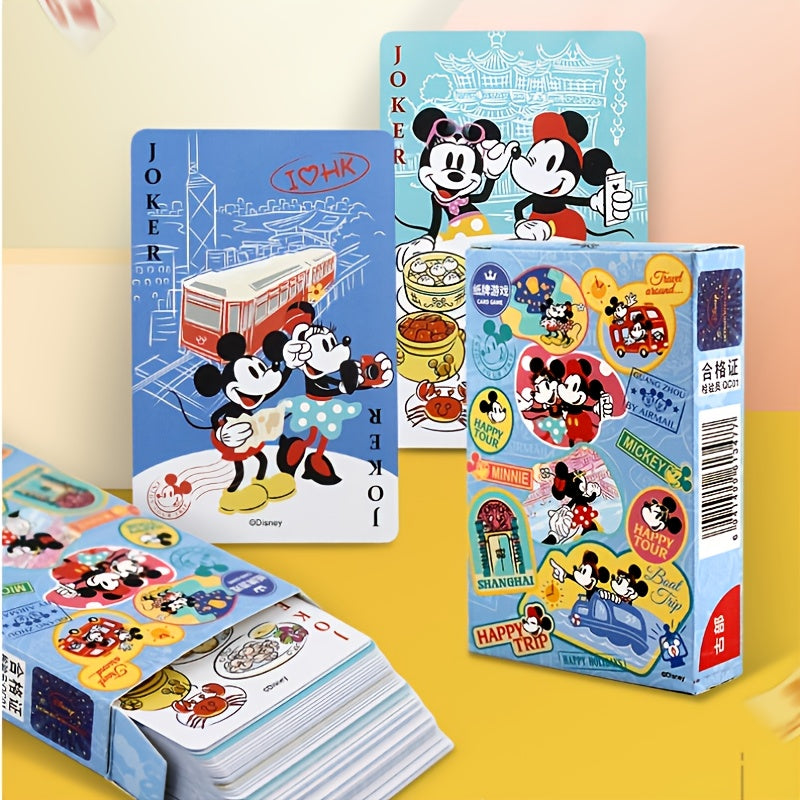 54 pièces de jeu de poker Mickey et amis, matériau papier, basé sur le poker de table Lucky, avec boîte de conteneur, adapté aux réunions familiales, fêtes et célébrations de vacances - Idéal pour Noël, Halloween, Pâques, cadeau de Nouvel An