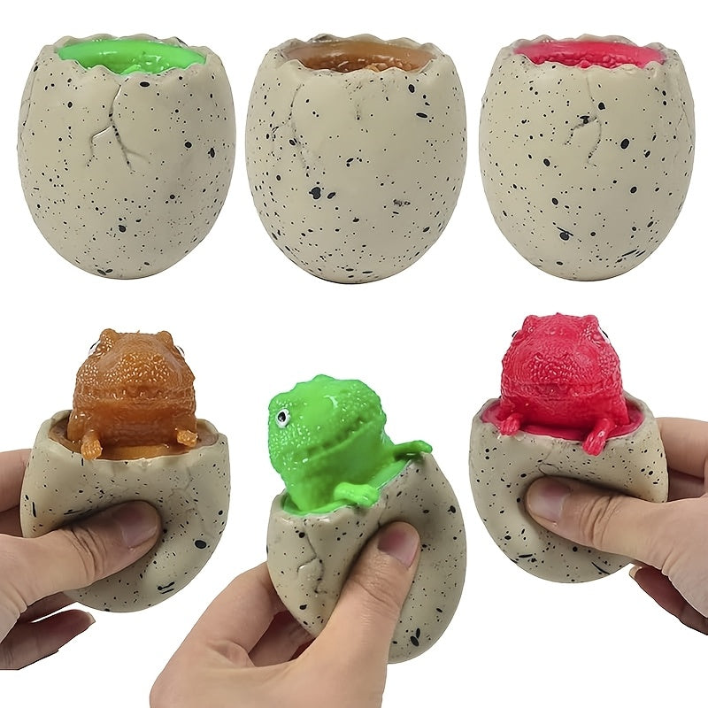 3 pièces Jouets à Presser Œufs de Dinosaure Colorés - Design Fissuré Texturé, Couleurs Variées (Vert, Rouge, Rose), Amusement et Détente pour Enfants, Idéal pour Anniversaires, Vacances et Cadeaux de Pâques, Jouets Dinosaures