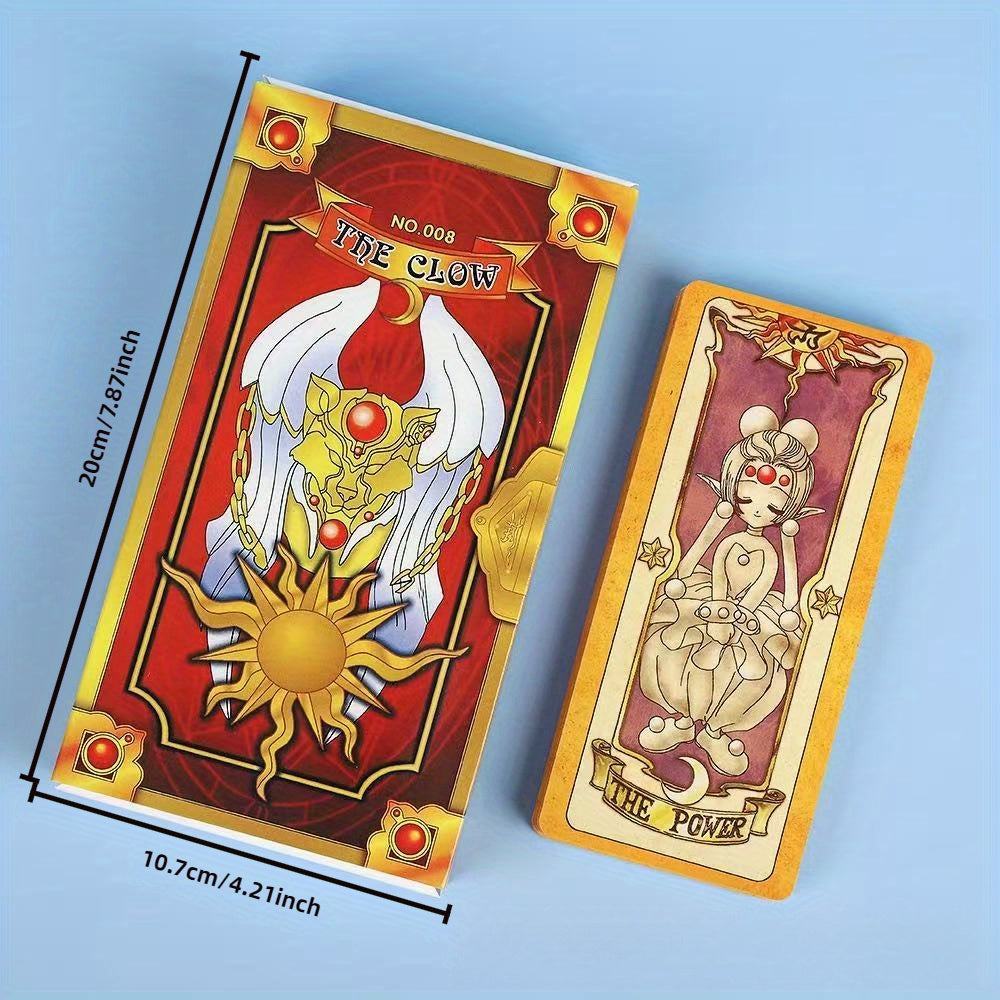 Prenez-le Maintenant ! Nouvelle Édition de Luxe de la Fille des Cartes Magiques Sakura - Transformation Sakura, Jeu de Rôle d'Anime avec les Cartes Trèfle Portables du Nouveau Magicien Sakura, Coffret Cadeau et Décoration à Collectionner