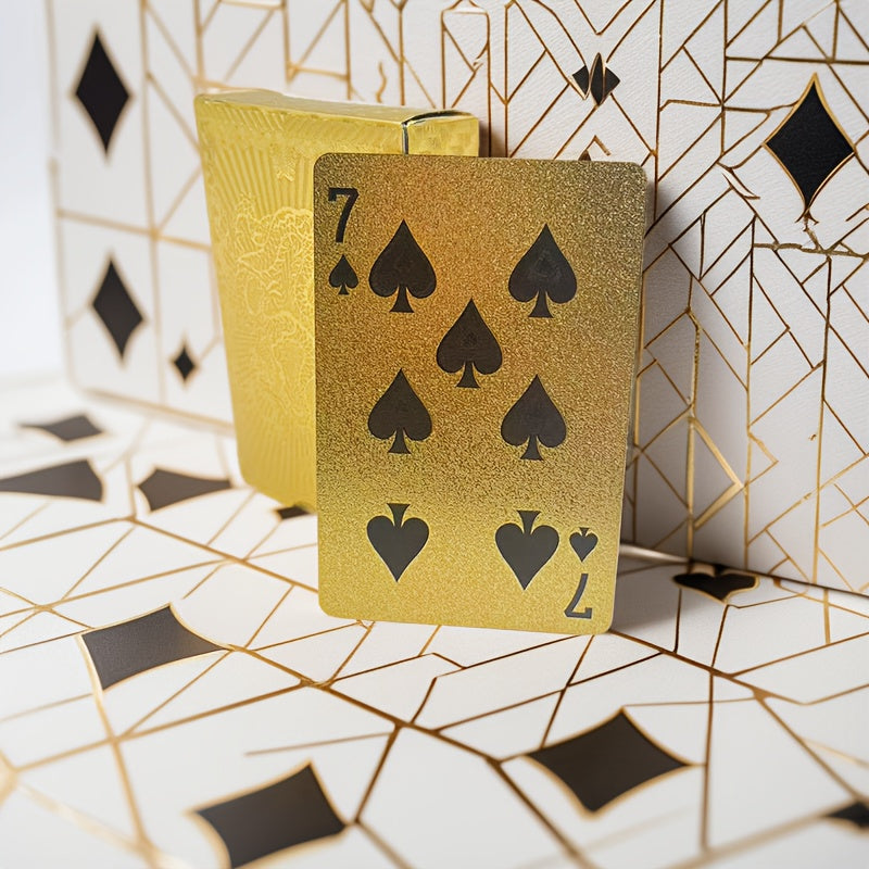 1 Jeu de cartes à jouer en PVC Golden Dragon, jeu de poker durci durable, jeu universel pour la Saint-Valentin, Thanksgiving, Noël, Halloween, fêtes du Nouvel An