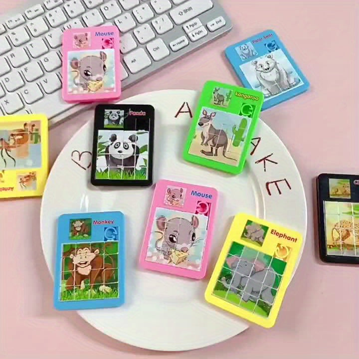 10pcs Ensemble de puzzle à animaux de dessin animé, jouets éducatifs en plastique pour enfants, idéal pour les cadeaux de fête d'anniversaire, les récompenses de classe, les cadeaux de Noël, le plaisir de jeu en famille - Des conceptions assorties