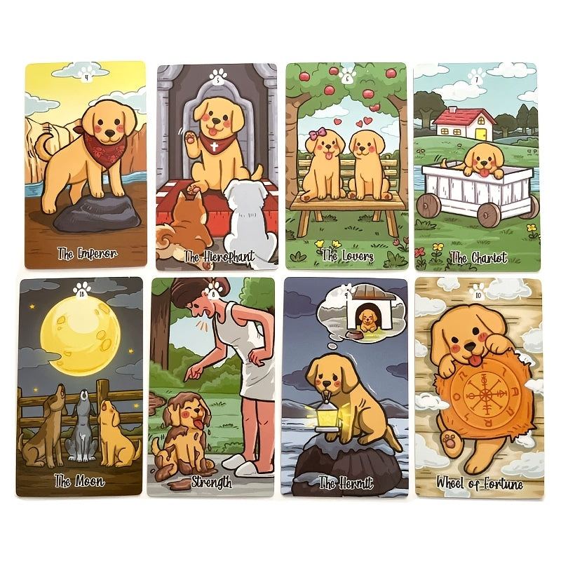 Jeux de société, cartes de tarot Labradorables avec un design de chien mignon, un jeu de 78 cartes Oracle Visions Divination Edition, jeux de société, cadeaux de Noël, cadeaux de nouvel an, jouets.