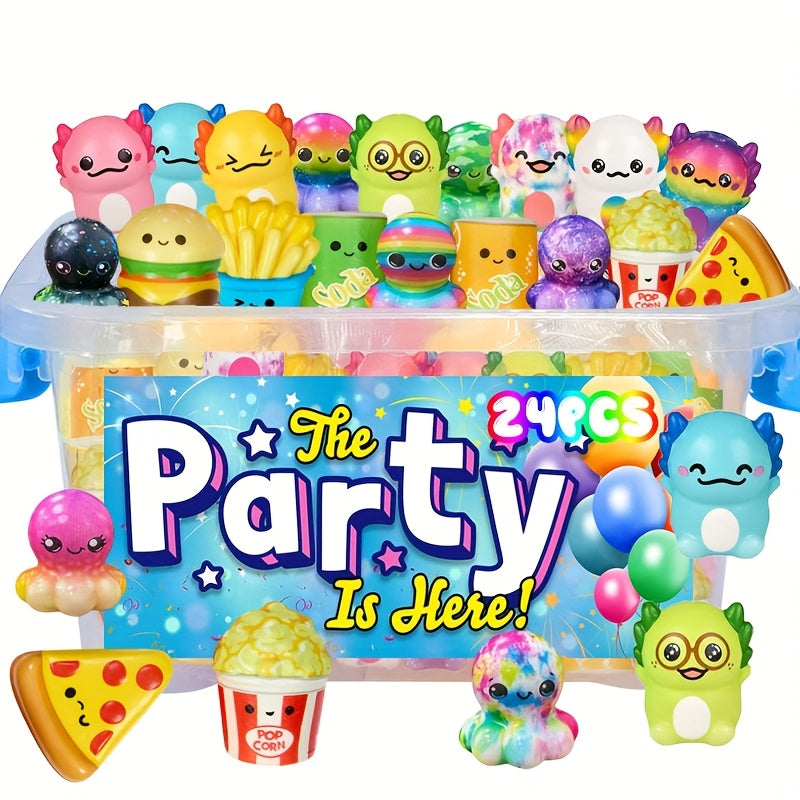 12\u002F24 pièces Jouets Alimentaires Mous, Cadeaux de Noël et Nouvel An, Jouets Mignons Kawaii pour Anniversaire, Remplissage de Piñatas, Bonbons de Carnaval, Cadeaux de Fête pour Garçons & Filles