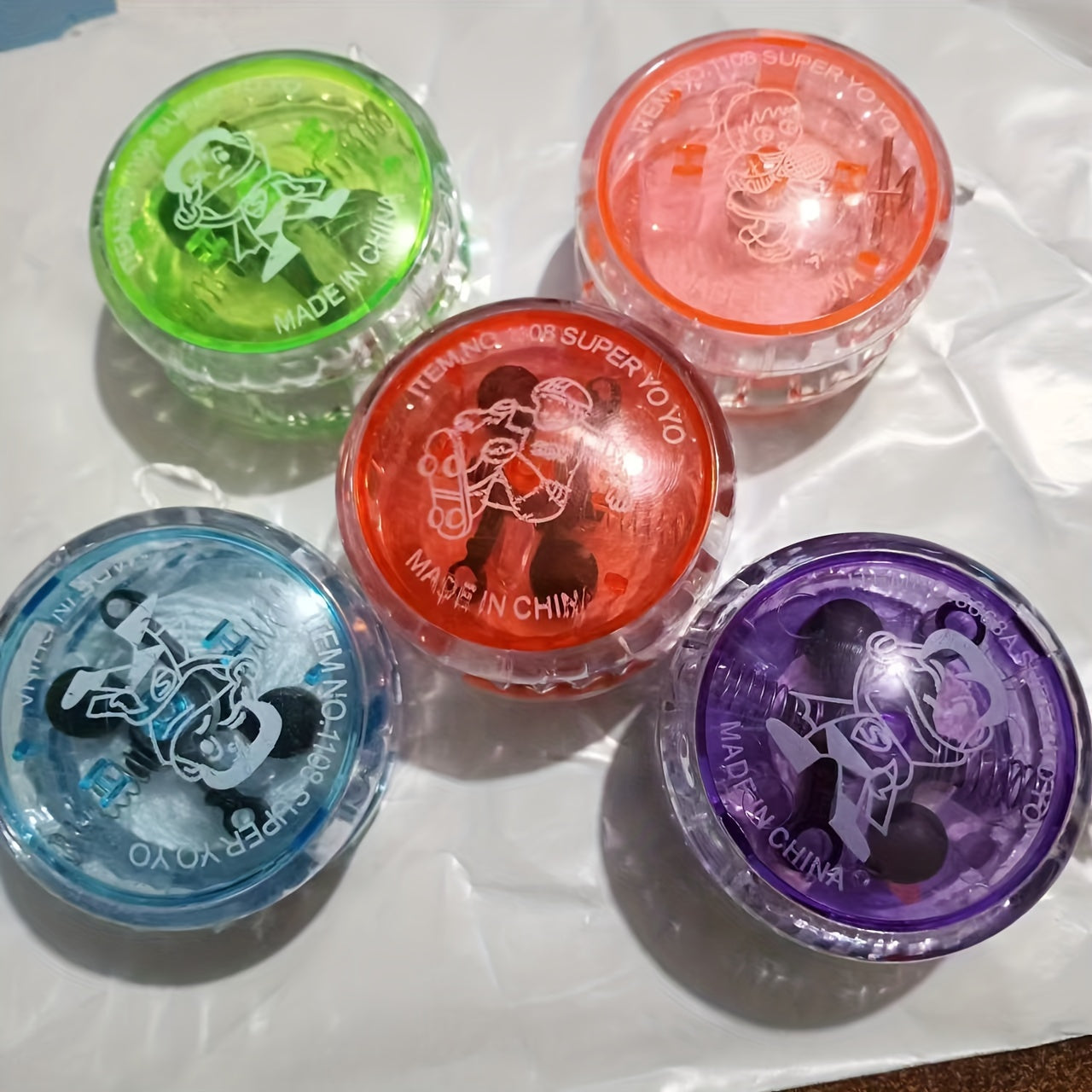 4pcs\u002F7pcs Yo-Yos Phosphorescents - Parfaits pour Halloween, Noël & Fêtes d'Anniversaire des Jeunes - Couleurs Assorties