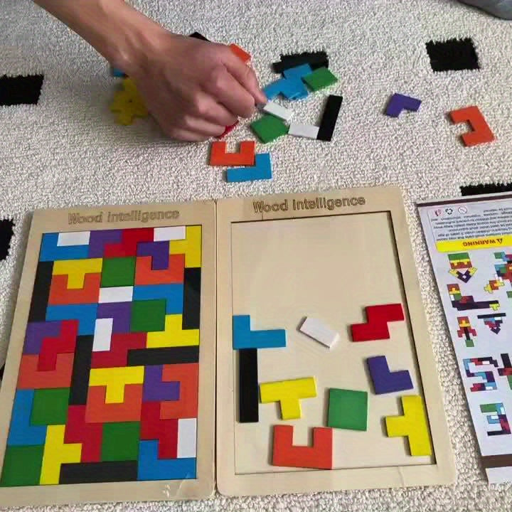 Jouet de puzzle 3D en bois coloré - \