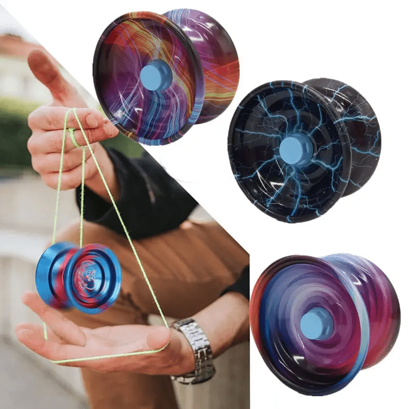 Yo-Yo en alliage avec finition métallique colorée, Yo-Yo à contrôle de corde pour garçons, couleur aléatoire, 1 pièce.