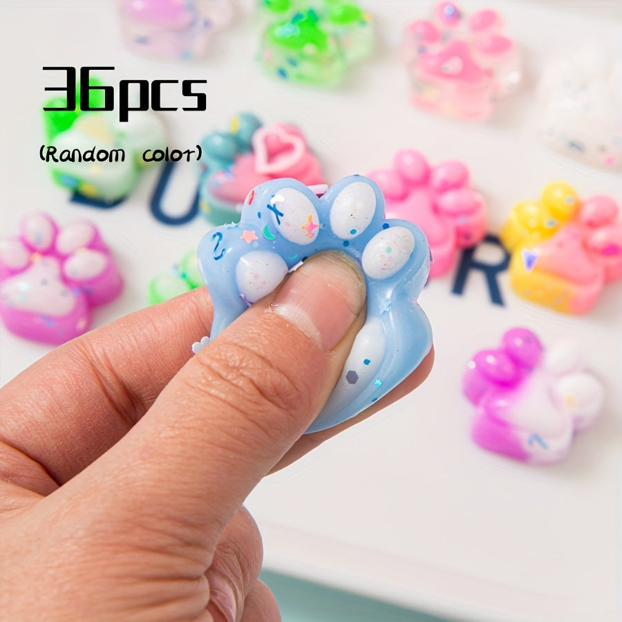 12\u002F24\u002F36 pièces Mini Jouets Souples Mignons en Forme de Patte de Chat, Jouets Souples à Presser Griffes d'Animal, Remplissage Idéal pour Décoration de Panier de Pâques, Garniture pour Sac de Fête de Noël