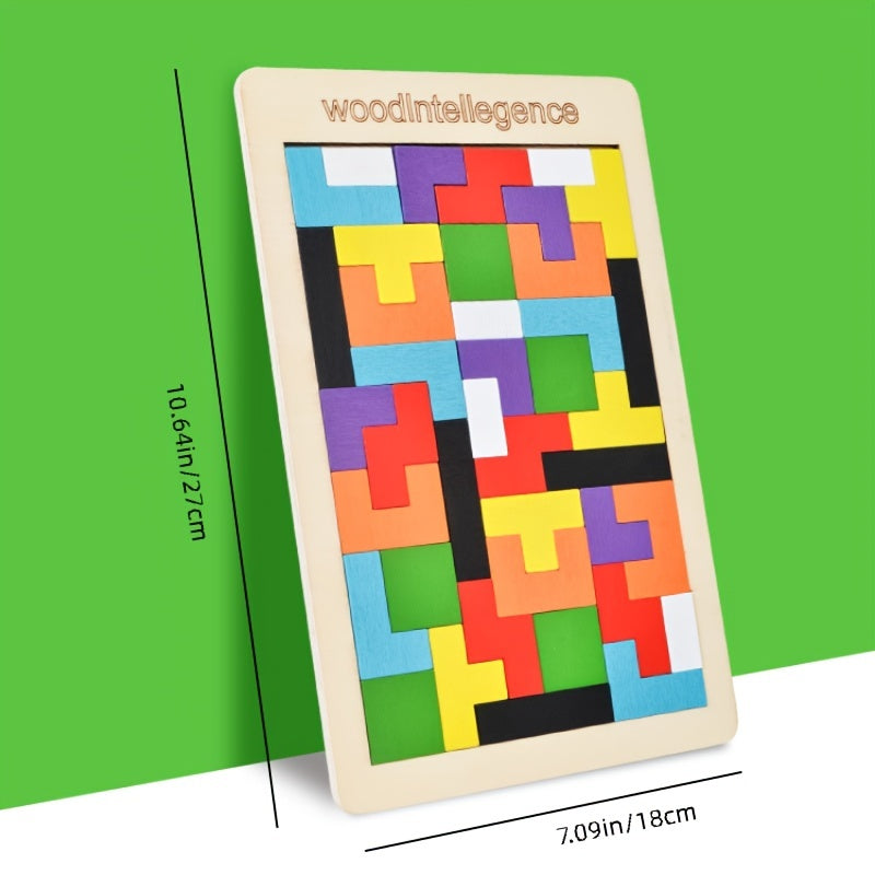 Jouet de puzzle 3D en bois coloré - \