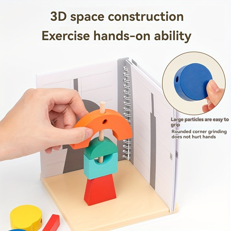 Blocs de Puzzle 3D en Bois - Jouet Éducatif STEM pour Jeunes, Apprentissage Amélioré par Projection, Pas de Piles Nécessaires, Cadeau Parfait pour Garçons & Filles à Noël, Halloween, Thanksgiving, Anniversaires, Jouets Cognitifs