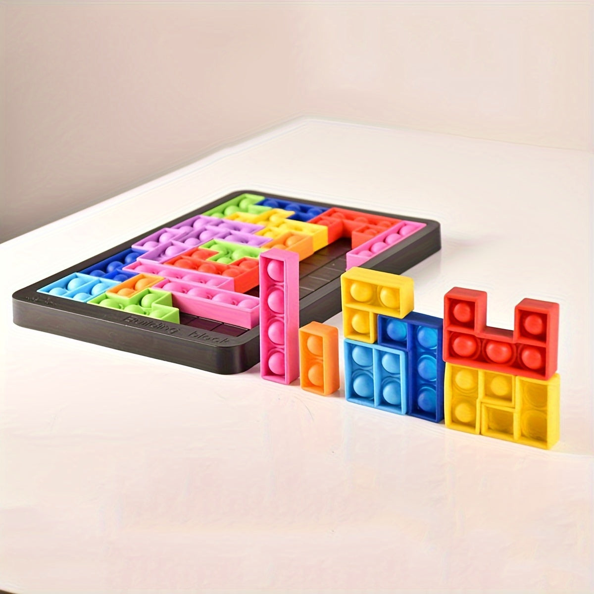 Blocs de Construction Puzzle en Silicone Souple - Jeu de Défi Cérébral et de Détente pour le Liement Parents-Jeunes, Jouet Éducatif