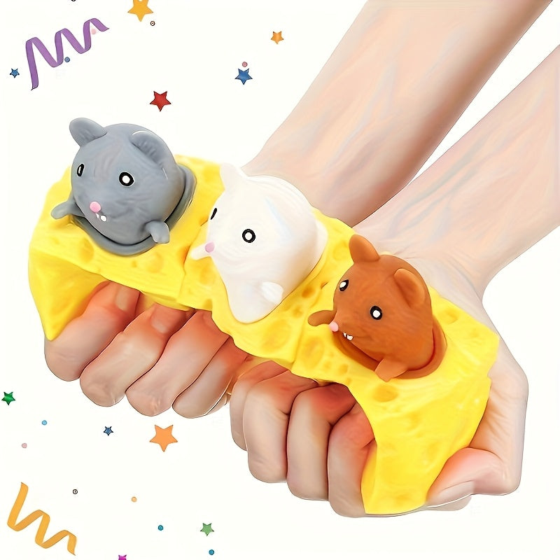 24 pièces Jouets Souris à Presser et Détendre - Cadeaux de Fête Amusants, Couleurs Mélangées (Gris, Blanc, Marron), Matériau en Polyester Doux, Parfaits pour Anniversaires, Cadeaux & Détente, Jouets Ludiques | Souris Cartoon | Jouet Anti-Stress Durable