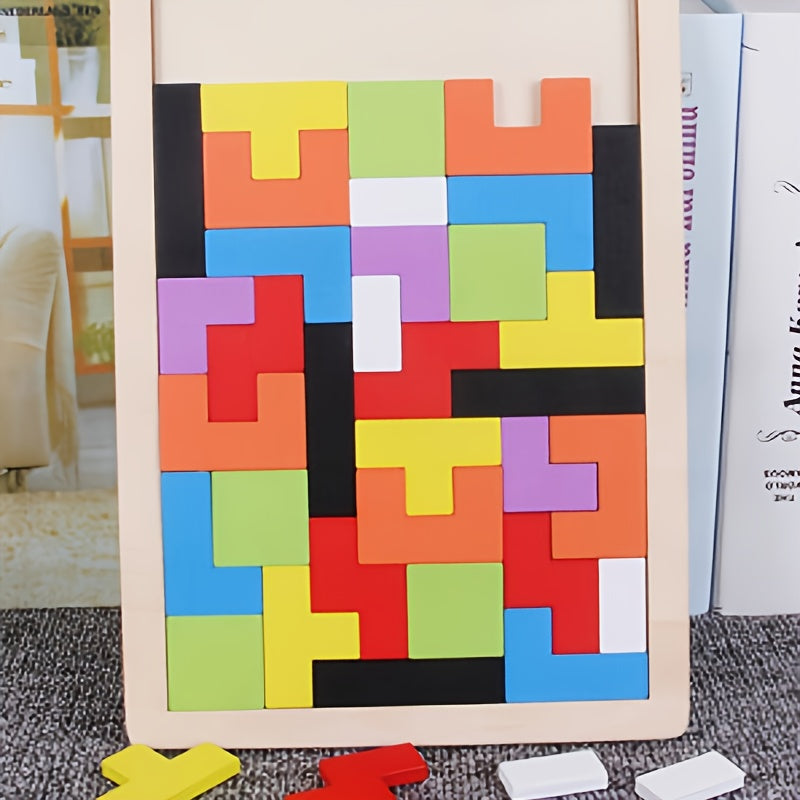 Jouet de puzzle 3D en bois coloré - \