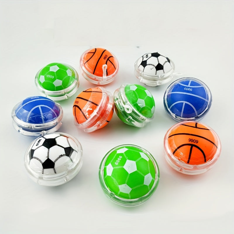 Lot de 5 Yo-Yos Sportifs pour Jeunes - Balles à Retour Automatique avec Designs de Basket & Football, Cadeaux de Fête et Récompenses pour la Classe