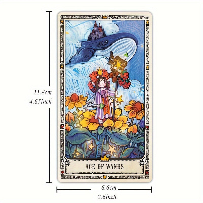 Cartes de Tarot Fantaisie KEPNOY Amour & Courage - Édition Standard de 78 Cartes pour Divination, Jeu de Fête et Prédiction de l'Avenir - Cadeau Idéal pour Halloween, Noël, Thanksgiving