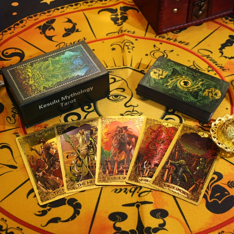 Enchanted Elegance Tarot Cards Game - Plastique imperméable et durable avec illustrations colorées, comprend un manuel d'instruction, idéal pour les débutants et les parties