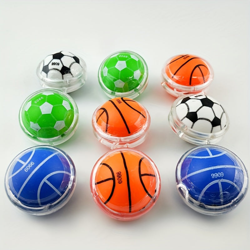 Lot de 5 Yo-Yos Sportifs pour Jeunes - Balles à Retour Automatique avec Designs de Basket & Football, Cadeaux de Fête et Récompenses pour la Classe