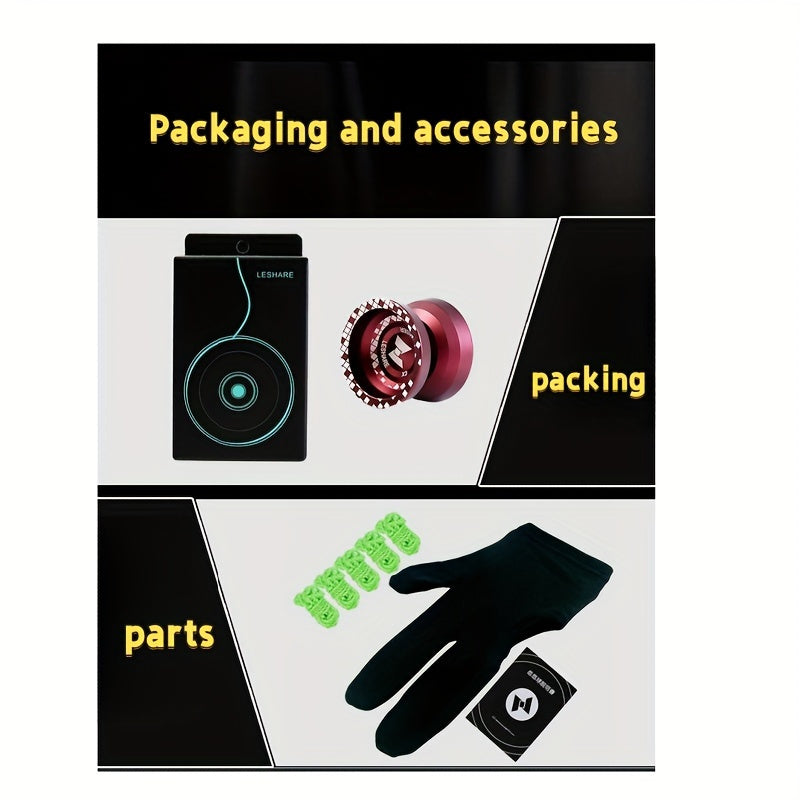 Yo-Yo en alliage d'aluminium professionnel pour la compétition - Béquille haute vitesse, artisanat de précision, idéal pour les 14 ans et plus, rouge