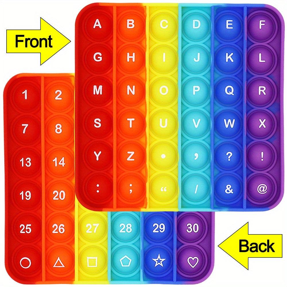 Jouet Fidget en Silicone 2-en-1 Legendstar pour Jeunes - Lettres Avant & Chiffres Arrière, Alphabet Coloré & Exercice de Comptage Mathématique avec Conception Sensorielle de Bulle à Pousser, Aide à l'Apprentissage Éducatif, Jouets Fidget Squishy