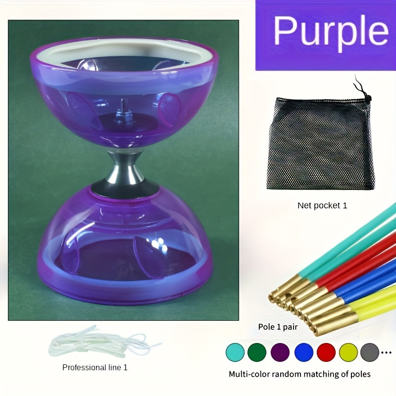 Diabolo à Grand Roulement Cloche Feuille à Deux Têtes Tir de Guerre Yo-Yo Équipement Traditionnel Chinois pour Jonglerie Populaire