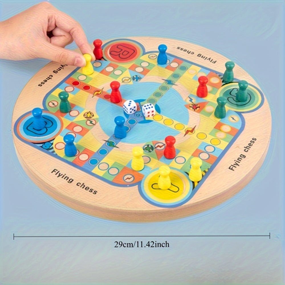 Ensemble de jeu de dames et d'échecs volants en bois 2 en 1 - Pièces colorées en forme d'étoile pour la famille, les fêtes et le jeu interactif, Soirée de jeu familial | Pièces en forme d'étoile | Ensemble de jeu en bois