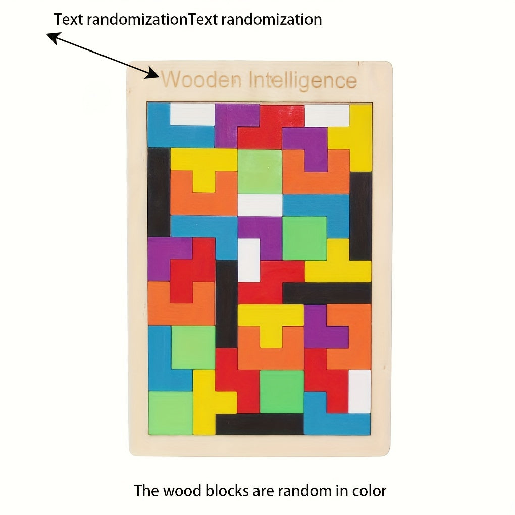 Jeu de puzzle en blocs de bois 3D coloré, casse-tête cérébral, cadeau idéal pour Pâques et Thanksgiving