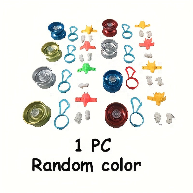 Yo-Yo Métallique Durable avec 1 Roue de Couleur Aléatoire - Couleurs Vibrantes, Poignée Ergonomique, Cadeau Idéal pour Noël, Halloween, Anniversaires & Fêtes (3 ans et plus)