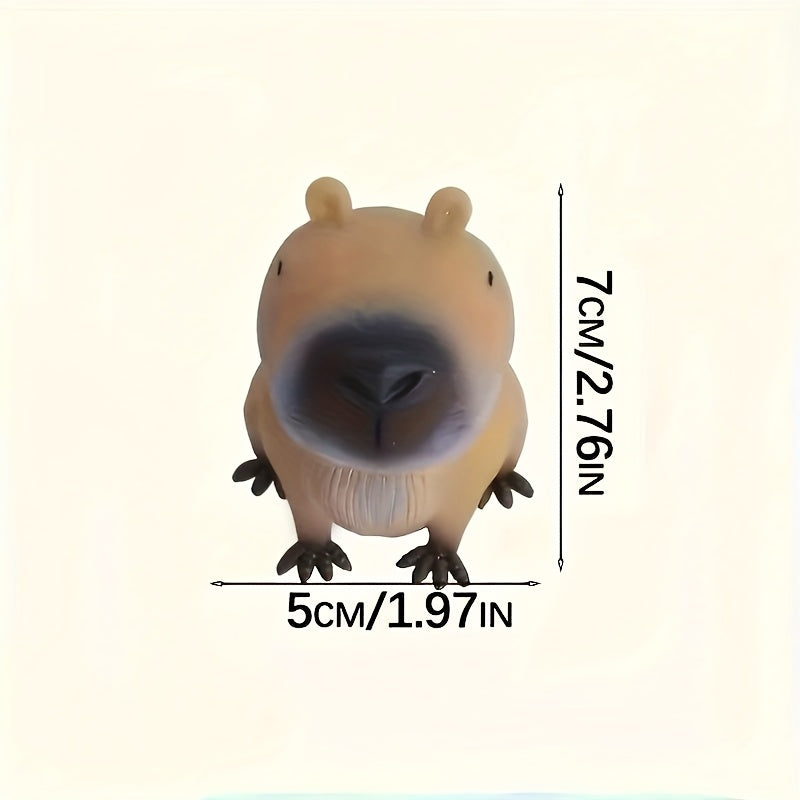 1pc Jolie Capybara en caoutchouc - Rebond rapide, durable, design animal unique, parfait pour les cadeaux de fête et les cadeaux de vacances, jouet de Halloween et de Noël