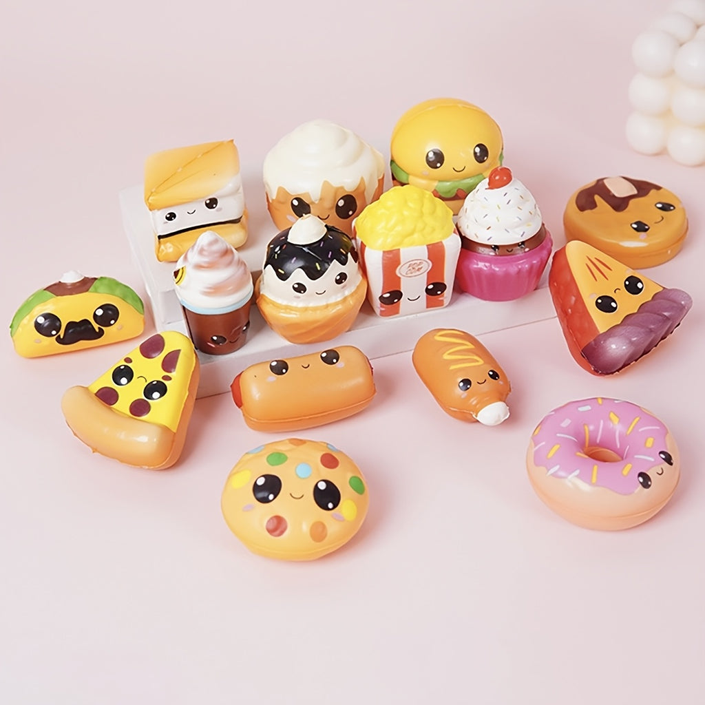 18pcs Jouets Squishy Alimentaires, Jouets Squishies Jumbo à Montée Lente, Cadeau d'Hiver, Remplissage de Sac de Friandises, Remplissage de Piñata, Cadeaux d'Anniversaire, Prix de Coffre au Trésor, Cadeau de la Saint-Valentin