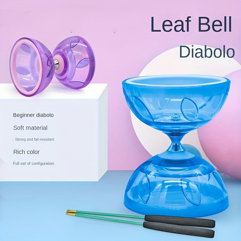 Diabolo à Grand Roulement Cloche Feuille à Deux Têtes Tir de Guerre Yo-Yo Équipement Traditionnel Chinois pour Jonglerie Populaire