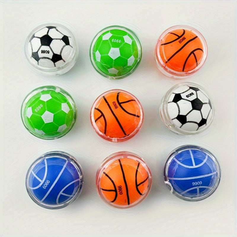 Lot de 5 Yo-Yos Sportifs pour Jeunes - Balles à Retour Automatique avec Designs de Basket & Football, Cadeaux de Fête et Récompenses pour la Classe
