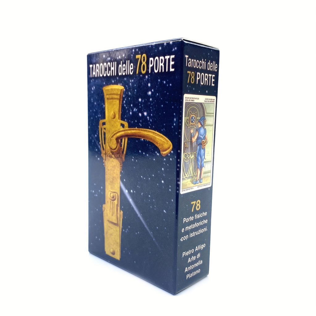 Les cartes du Tarot des 78 portes révèlent le destin lors d'une soirée en famille autour d'une table de divination, pour des jeux de société et de divertissement.