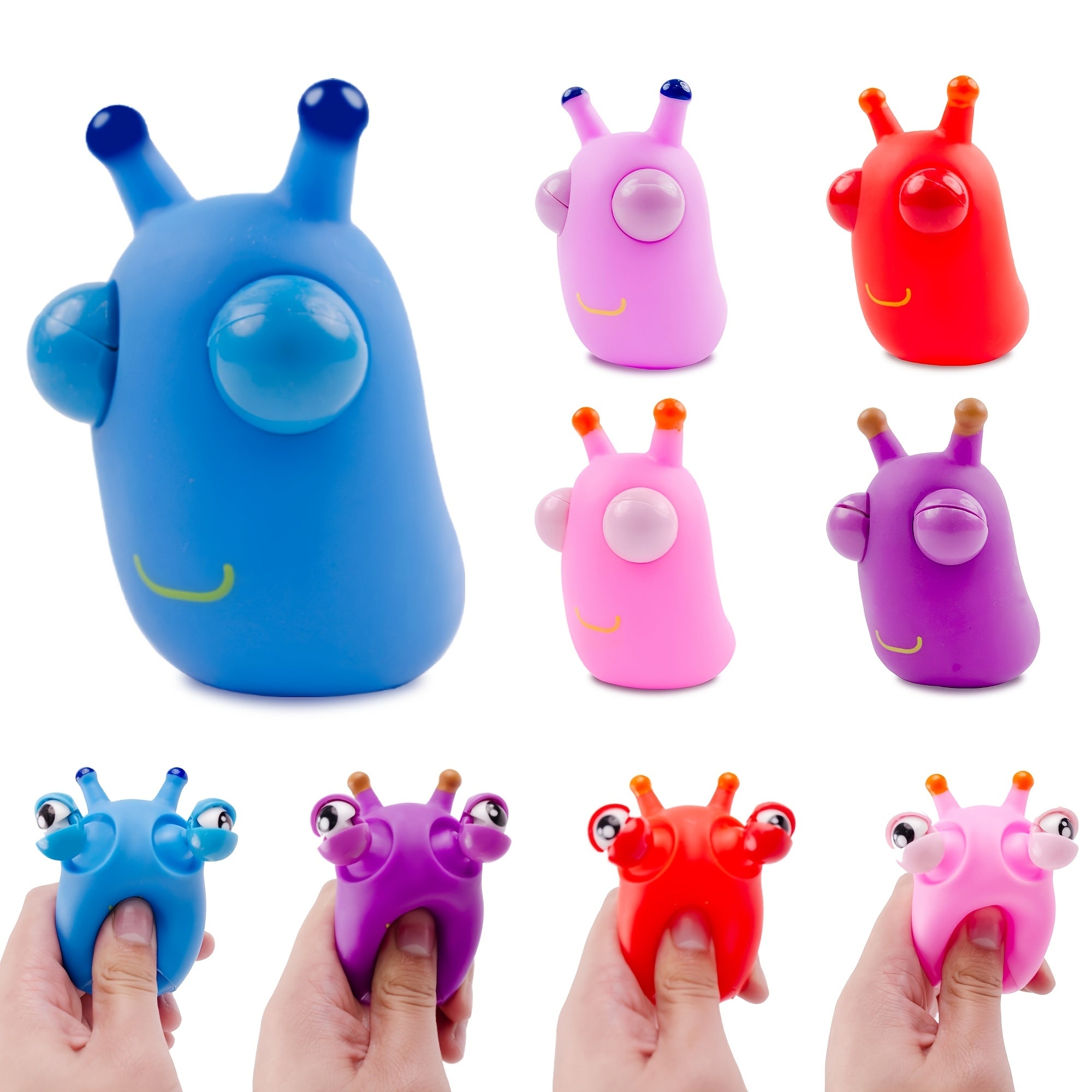 1 ou 2 ou 3 jouets Bugs rigolos aux yeux qui sortent quand on les presse - 12 couleurs au choix - Idéal pour cadeaux ou goodies de fête