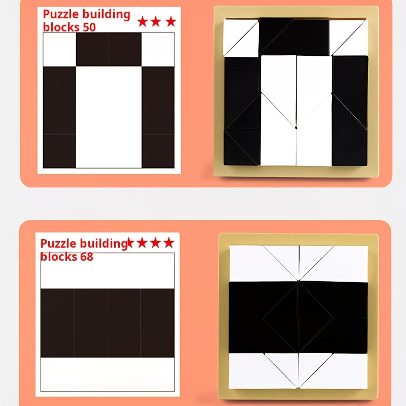Casse-tête en Blocs de Construction Cachés - Jouet Éducatif pour le Développement de l'Intelligence, la Logique et l'Imagination Spatiale