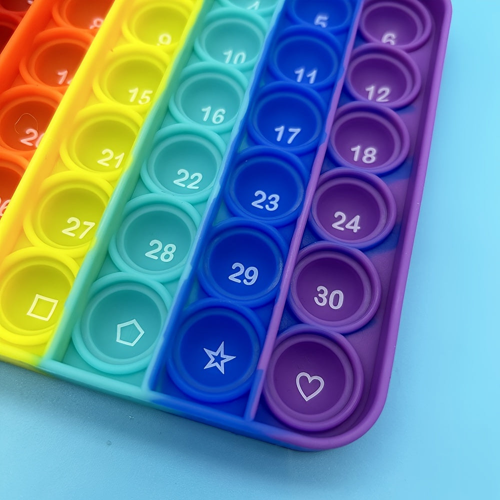 Jouet Fidget en Silicone 2-en-1 Legendstar pour Jeunes - Lettres Avant & Chiffres Arrière, Alphabet Coloré & Exercice de Comptage Mathématique avec Conception Sensorielle de Bulle à Pousser, Aide à l'Apprentissage Éducatif, Jouets Fidget Squishy