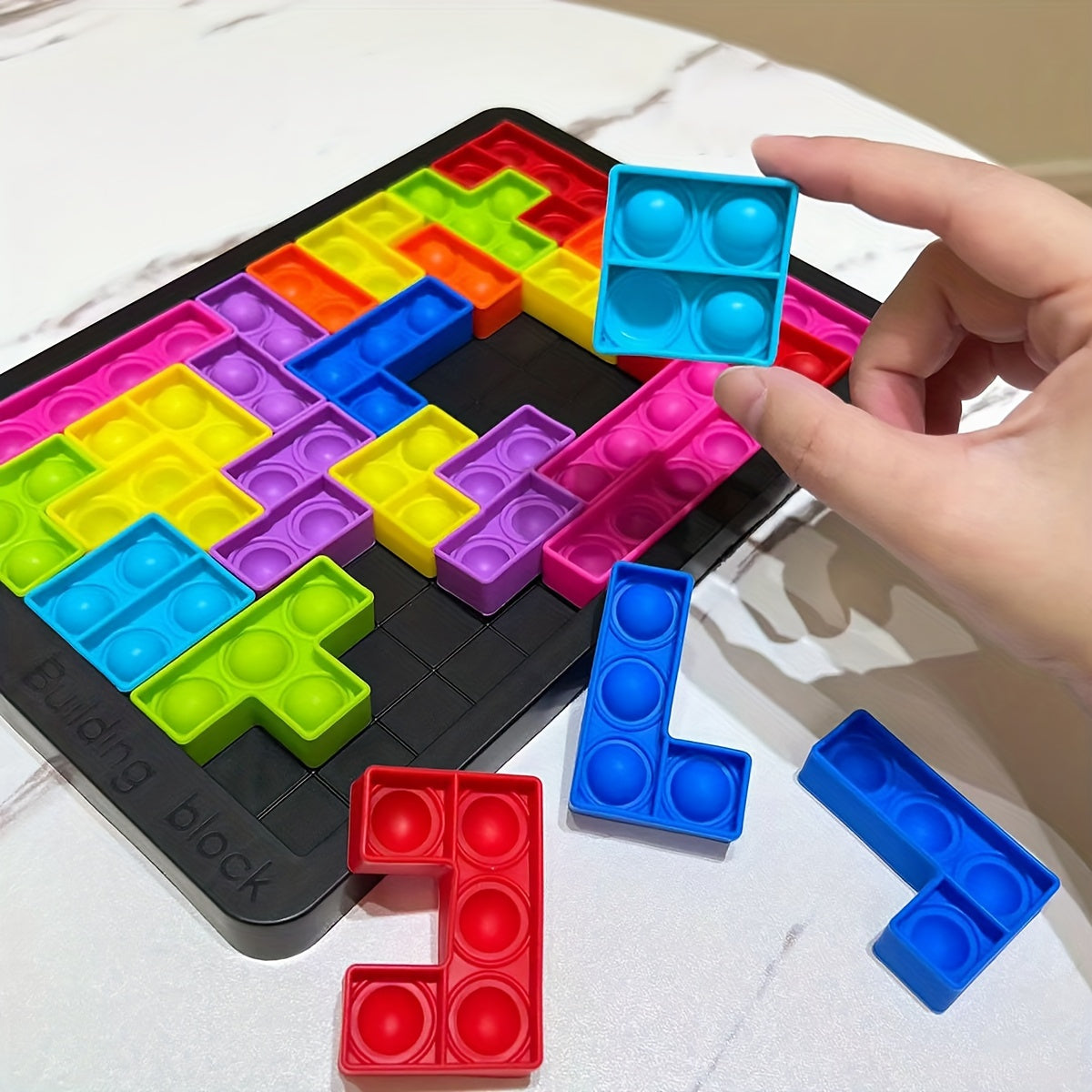 Blocs de Construction Puzzle en Silicone Souple - Jeu de Défi Cérébral et de Détente pour le Liement Parents-Jeunes, Jouet Éducatif