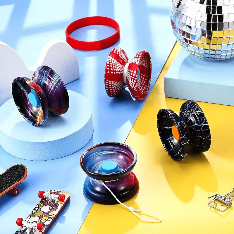 Yo-Yo en alliage avec finition métallique colorée, Yo-Yo à contrôle de corde pour garçons, couleur aléatoire, 1 pièce.