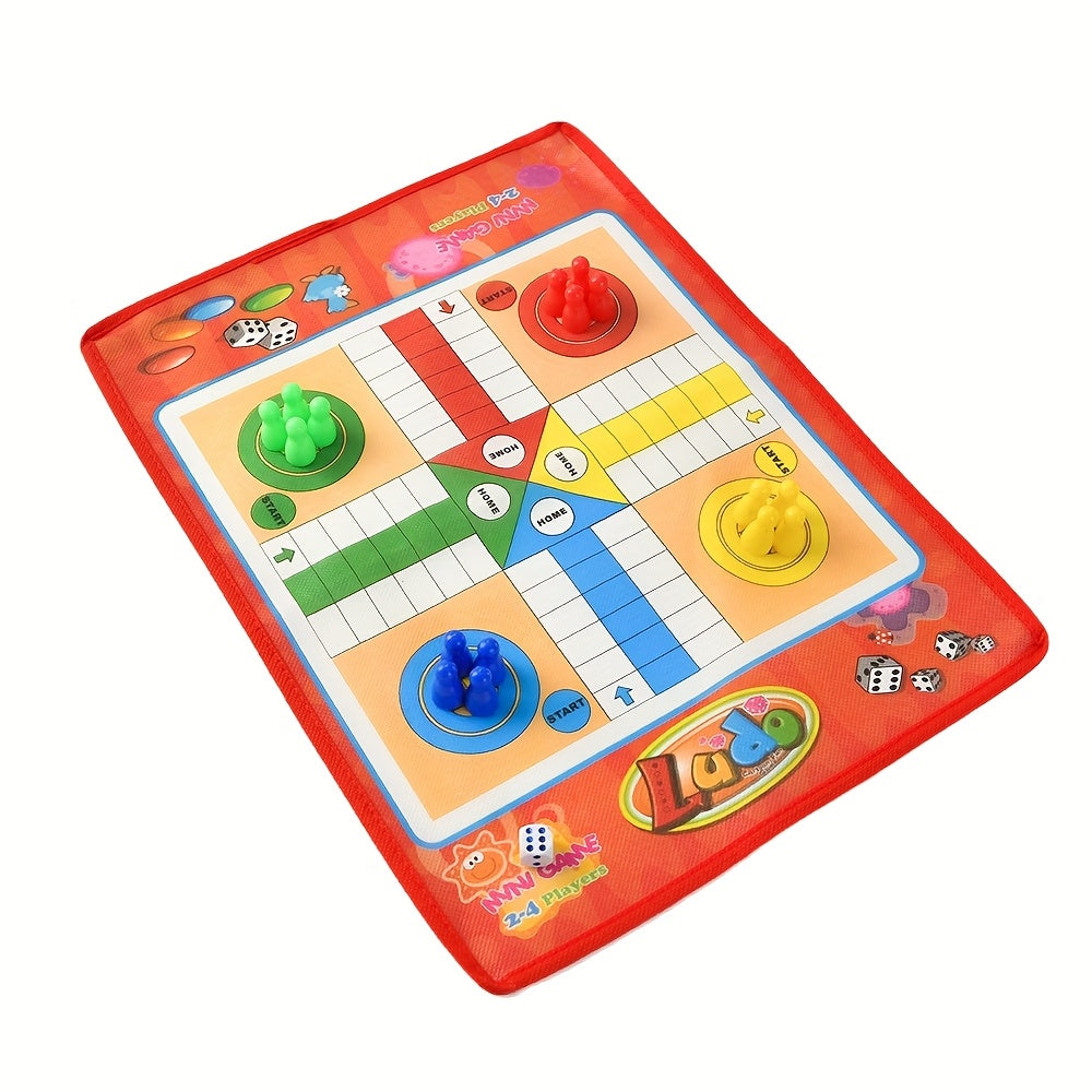 1 Jeu de dames volantes classiques - Jeu de société éducatif pour des moments de détente en famille, jeu de puzzle en plein air, matériau non tissé, idéal pour Thanksgiving, Noël, Halloween, le Nouvel An, le Festival du Printemps - Couleur mélangée