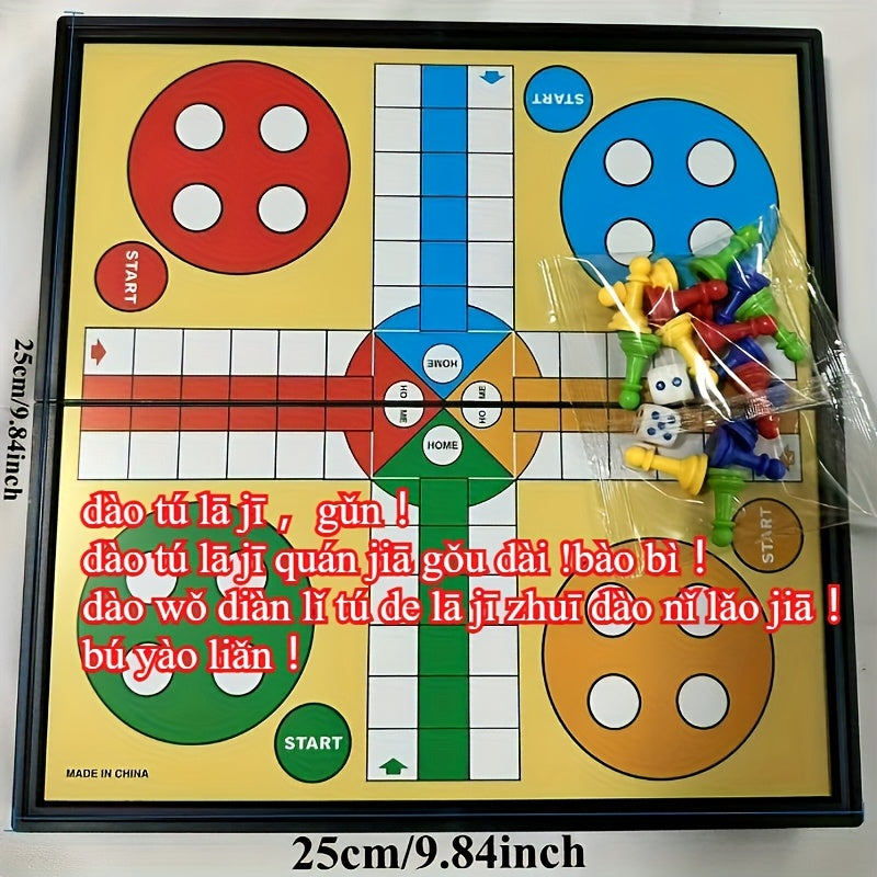 Jeu d'échecs volant magnétique 25x25 cm - 16 pièces colorées, 2 dés, plateau pliable portable pour réunions familiales, fêtes et événements sociaux | Jeu d'échecs coloré | Pièces magnétiques