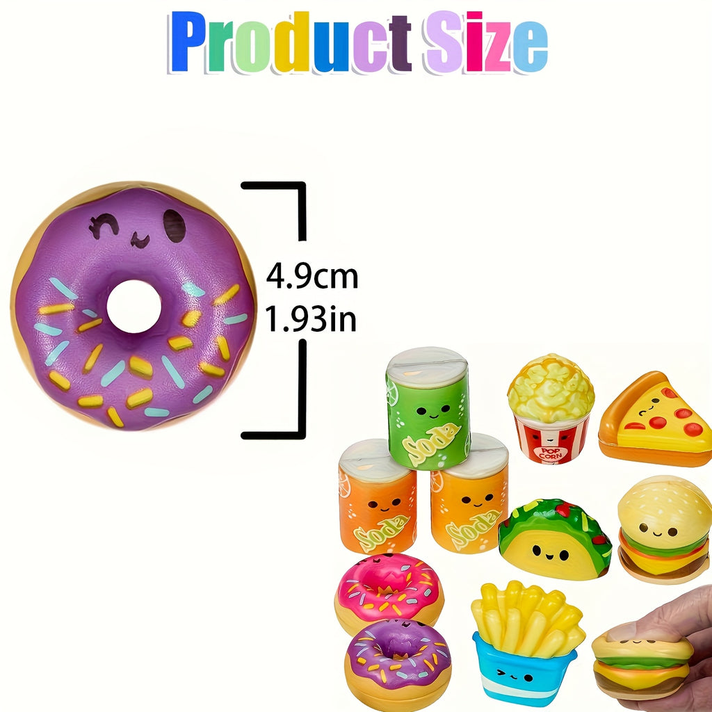 12\u002F24 pièces Jouets Alimentaires Mous, Cadeaux de Noël et Nouvel An, Jouets Mignons Kawaii pour Anniversaire, Remplissage de Piñatas, Bonbons de Carnaval, Cadeaux de Fête pour Garçons & Filles