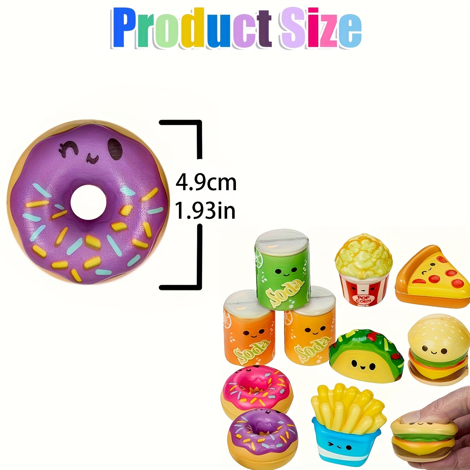 12\u002F24 pièces Jouets Alimentaires Mous, Cadeaux de Noël et Nouvel An, Jouets Mignons Kawaii pour Anniversaire, Remplissage de Piñatas, Bonbons de Carnaval, Cadeaux de Fête pour Garçons & Filles