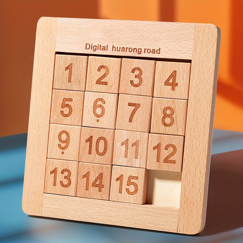 Puzzle Klein - Jeu de réflexion en bois pour enfants, labyrinthe numérique coloré Huarong Road, améliore les compétences cognitives et l'apprentissage ludique