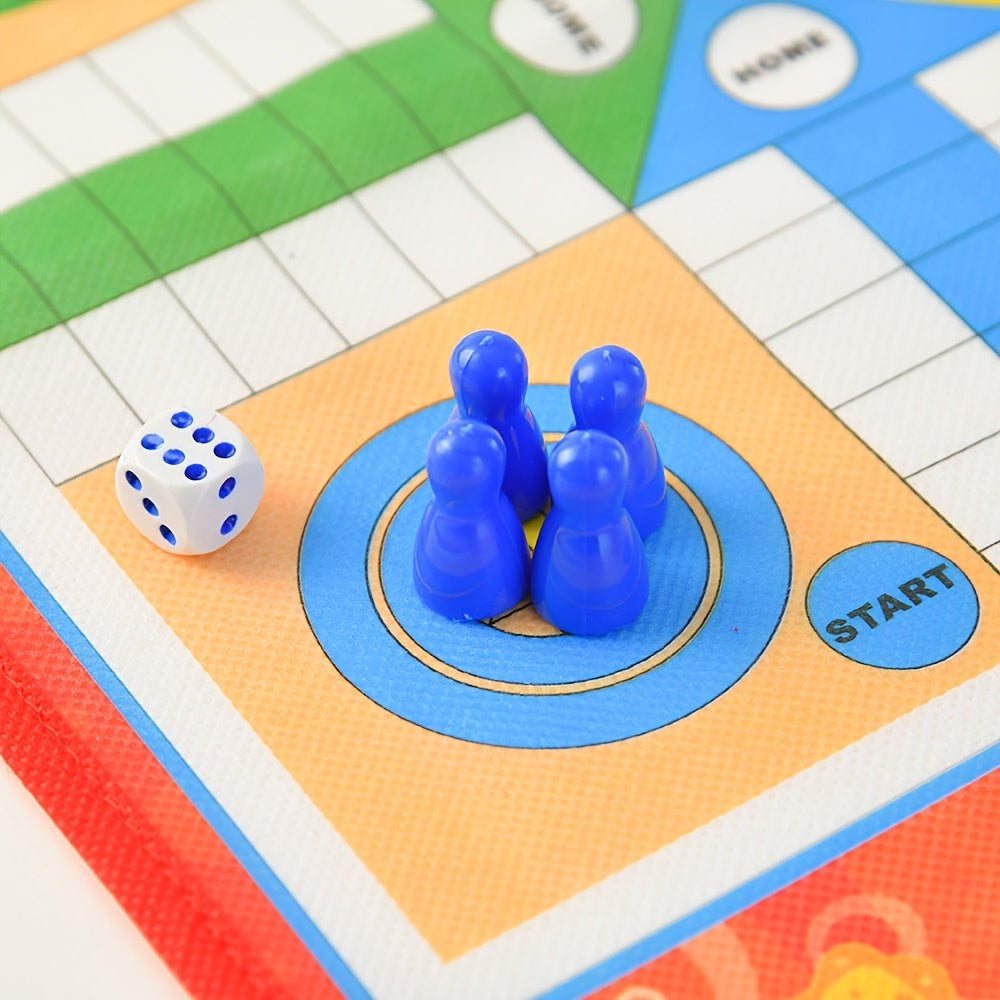 1 Jeu de dames volantes classiques - Jeu de société éducatif pour des moments de détente en famille, jeu de puzzle en plein air, matériau non tissé, idéal pour Thanksgiving, Noël, Halloween, le Nouvel An, le Festival du Printemps - Couleur mélangée